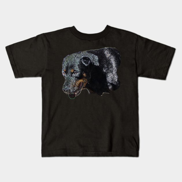 rottweiler Kids T-Shirt by rickylabellevie